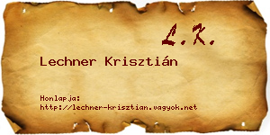 Lechner Krisztián névjegykártya